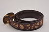 Authentic Christian Dior Trotter Belt Canvas Leather 70cm 27.6" Bordeaux 3139J