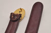 Authentic Christian Dior Trotter Belt Canvas Leather 70cm 27.6" Bordeaux 3139J