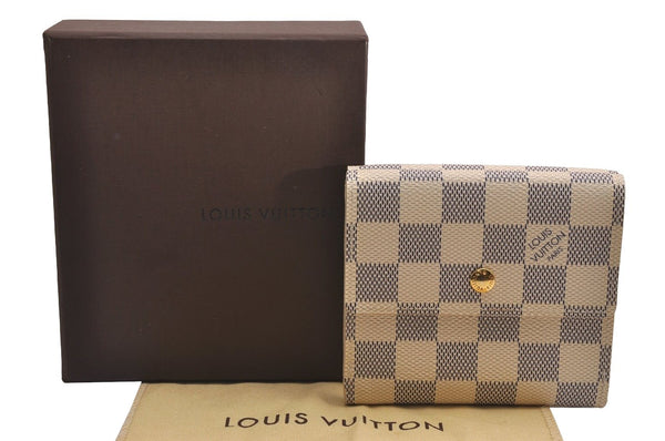 Authentic Louis Vuitton Damier Azur Portefeuille Elise Wallet N61733 Box 3140J