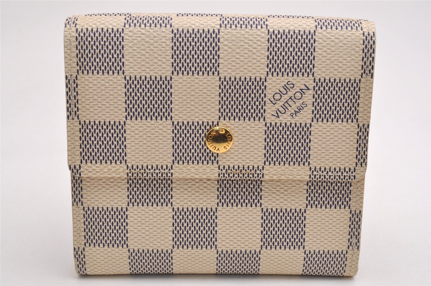 Authentic Louis Vuitton Damier Azur Portefeuille Elise Wallet N61733 Box 3140J