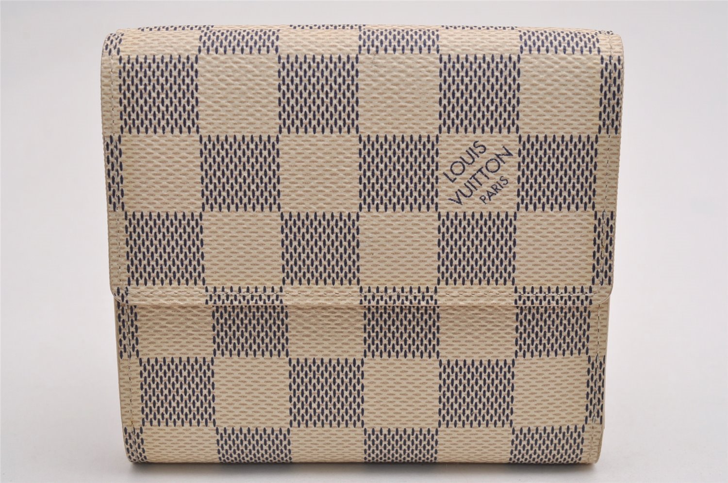 Authentic Louis Vuitton Damier Azur Portefeuille Elise Wallet N61733 Box 3140J