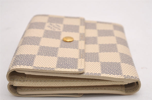 Authentic Louis Vuitton Damier Azur Portefeuille Elise Wallet N61733 Box 3140J