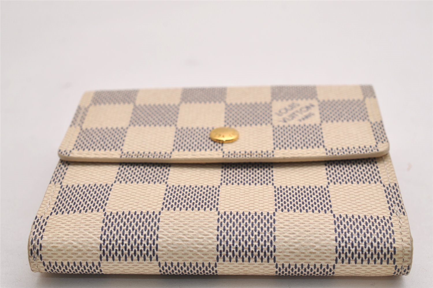 Authentic Louis Vuitton Damier Azur Portefeuille Elise Wallet N61733 Box 3140J