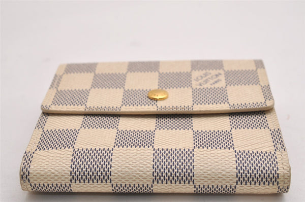 Authentic Louis Vuitton Damier Azur Portefeuille Elise Wallet N61733 Box 3140J