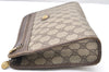 Authentic GUCCI Vintage Clutch Hand Bag Purse GG PVC Leather Brown 3140K
