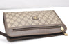 Authentic GUCCI Vintage Clutch Hand Bag Purse GG PVC Leather Brown 3140K