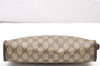 Authentic GUCCI Vintage Clutch Hand Bag Purse GG PVC Leather Brown 3140K