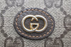 Authentic GUCCI Vintage Clutch Hand Bag Purse GG PVC Leather Brown 3140K