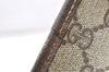 Authentic GUCCI Vintage Clutch Hand Bag Purse GG PVC Leather Brown 3140K