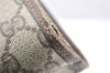 Authentic GUCCI Vintage Clutch Hand Bag Purse GG PVC Leather Brown 3140K