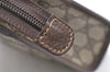 Authentic GUCCI Vintage Clutch Hand Bag Purse GG PVC Leather Brown 3140K