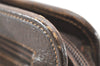 Authentic GUCCI Vintage Clutch Hand Bag Purse GG PVC Leather Brown 3140K