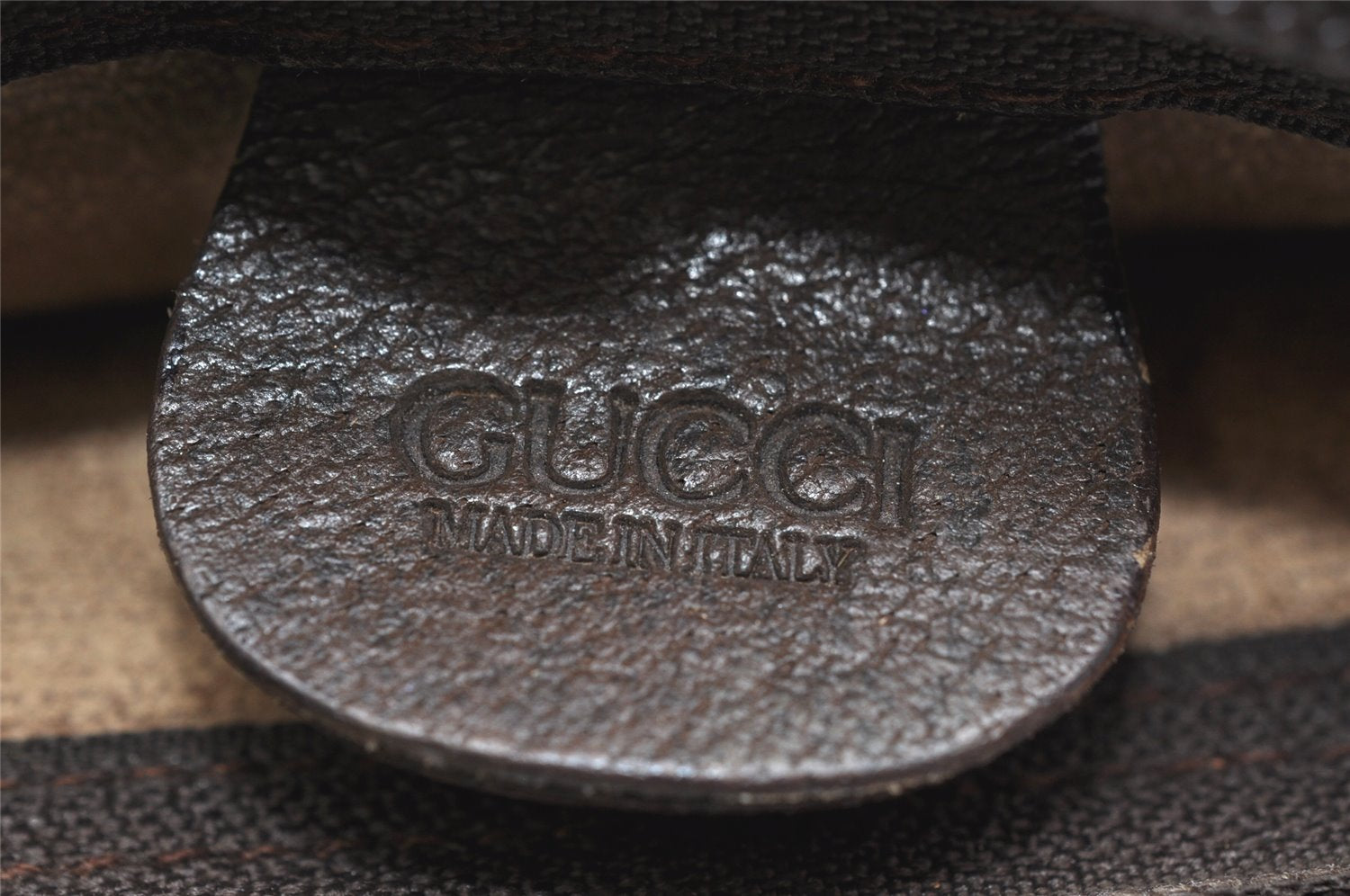 Authentic GUCCI Vintage Clutch Hand Bag Purse GG PVC Leather Brown 3140K