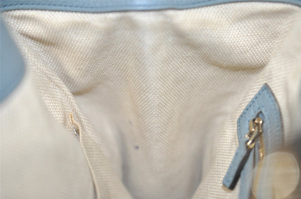 Authentic GUCCI SOHO Tassel 2Way Hand Tote Bag Leather 336751 Light Blue 3141I