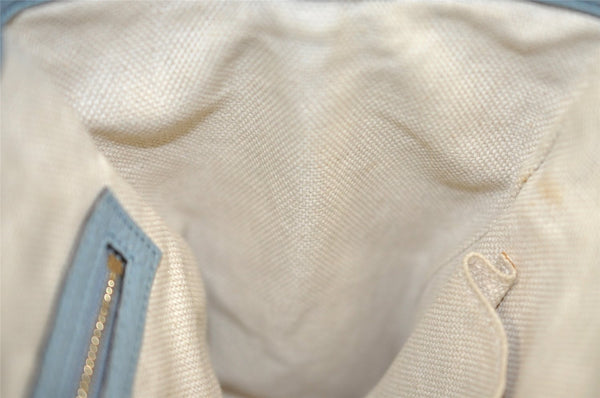 Authentic GUCCI SOHO Tassel 2Way Hand Tote Bag Leather 336751 Light Blue 3141I