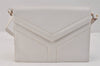 Authentic YVES SAINT LAURENT Shoulder Cross Body Bag Purse Leather White 3141K