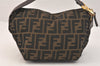 Authentic FENDI Zucca Shoulder Hand Bag Purse Nylon Leather Brown 3142K