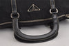 Authentic PRADA Vintage Nylon Tessuto Leather Hand Boston Bag Purse Black 3143J