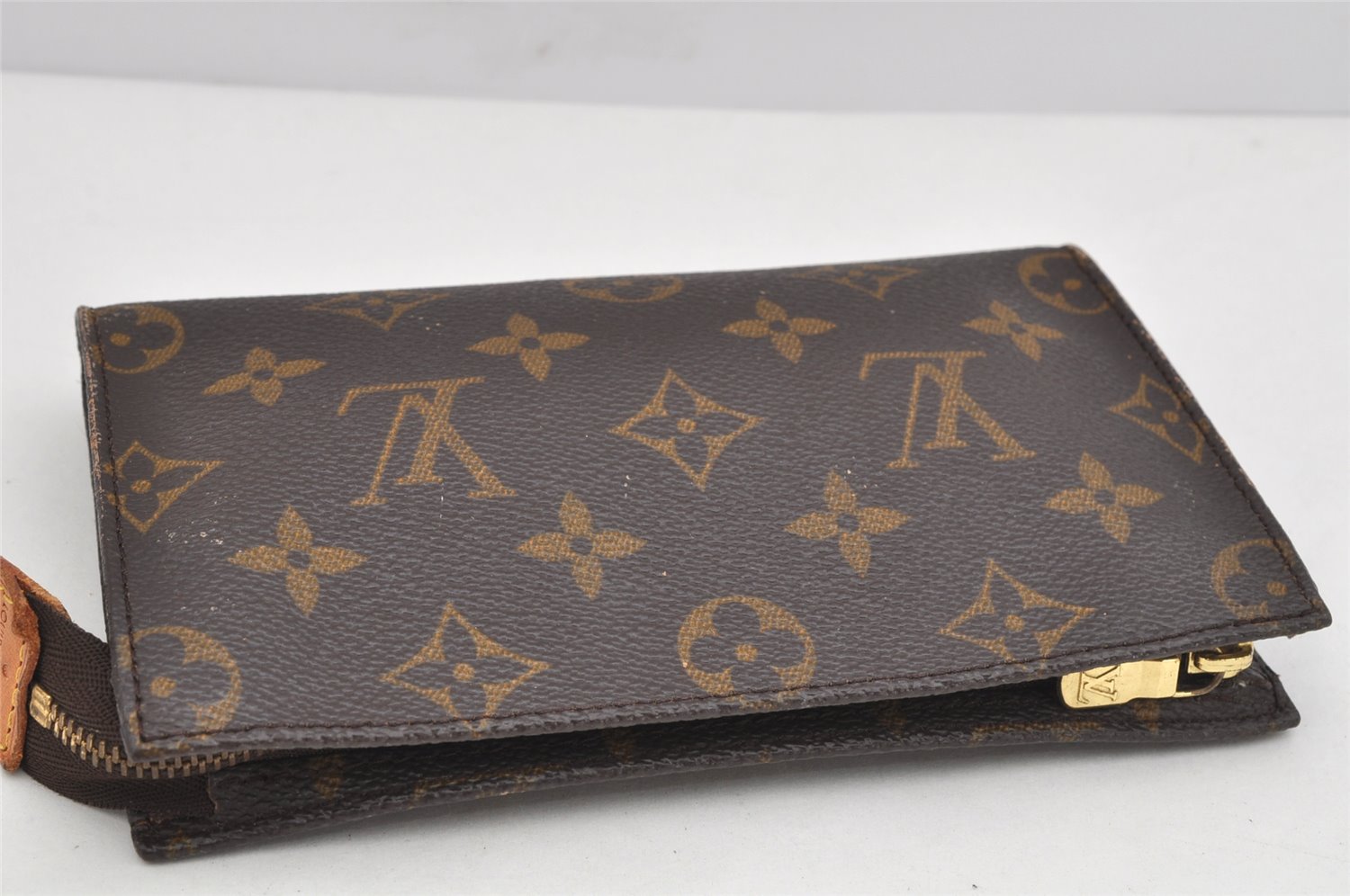 Authentic Louis Vuitton Monogram Pouch For Bucket PM LV Junk 3144K