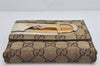 Authentic GUCCI Sherry Line Horsebit Wallet GG Canvas Leather 138029 Brown 3145K