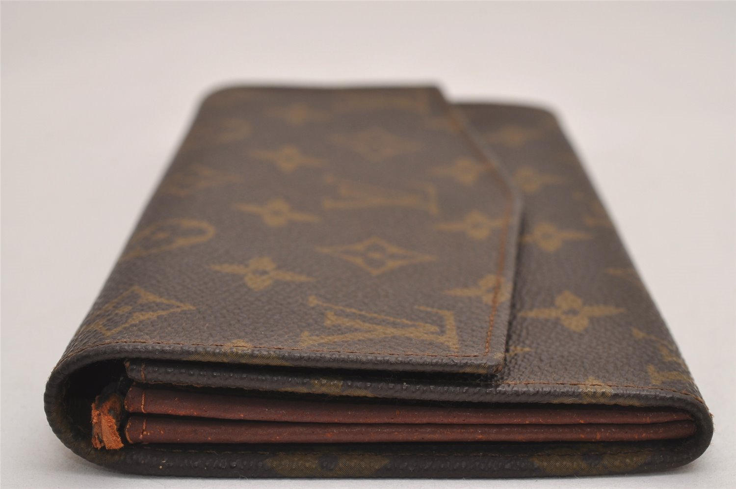 Auth Louis Vuitton Monogram Pochette Porte Monnaie Credit Wallet Old Model 3146J