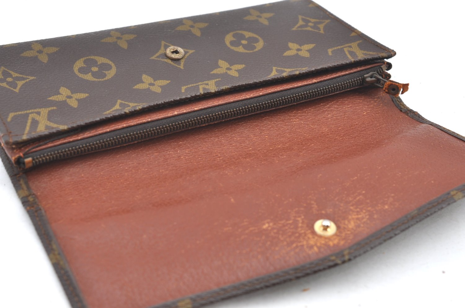 Auth Louis Vuitton Monogram Pochette Porte Monnaie Credit Wallet Old Model 3146J