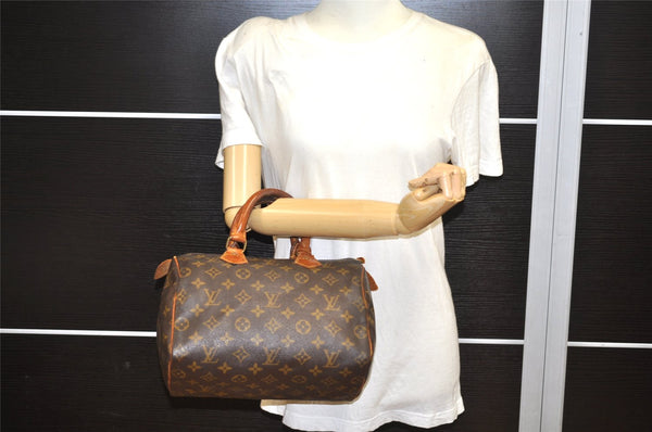 Authentic Louis Vuitton Monogram Speedy 25 Boston Hand Bag M41528 LV 3146K