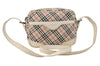 Authentic BURBERRY Nova Check Shoulder Cross Bag Canvas Leather Beige 3148K