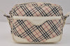 Authentic BURBERRY Nova Check Shoulder Cross Bag Canvas Leather Beige 3148K