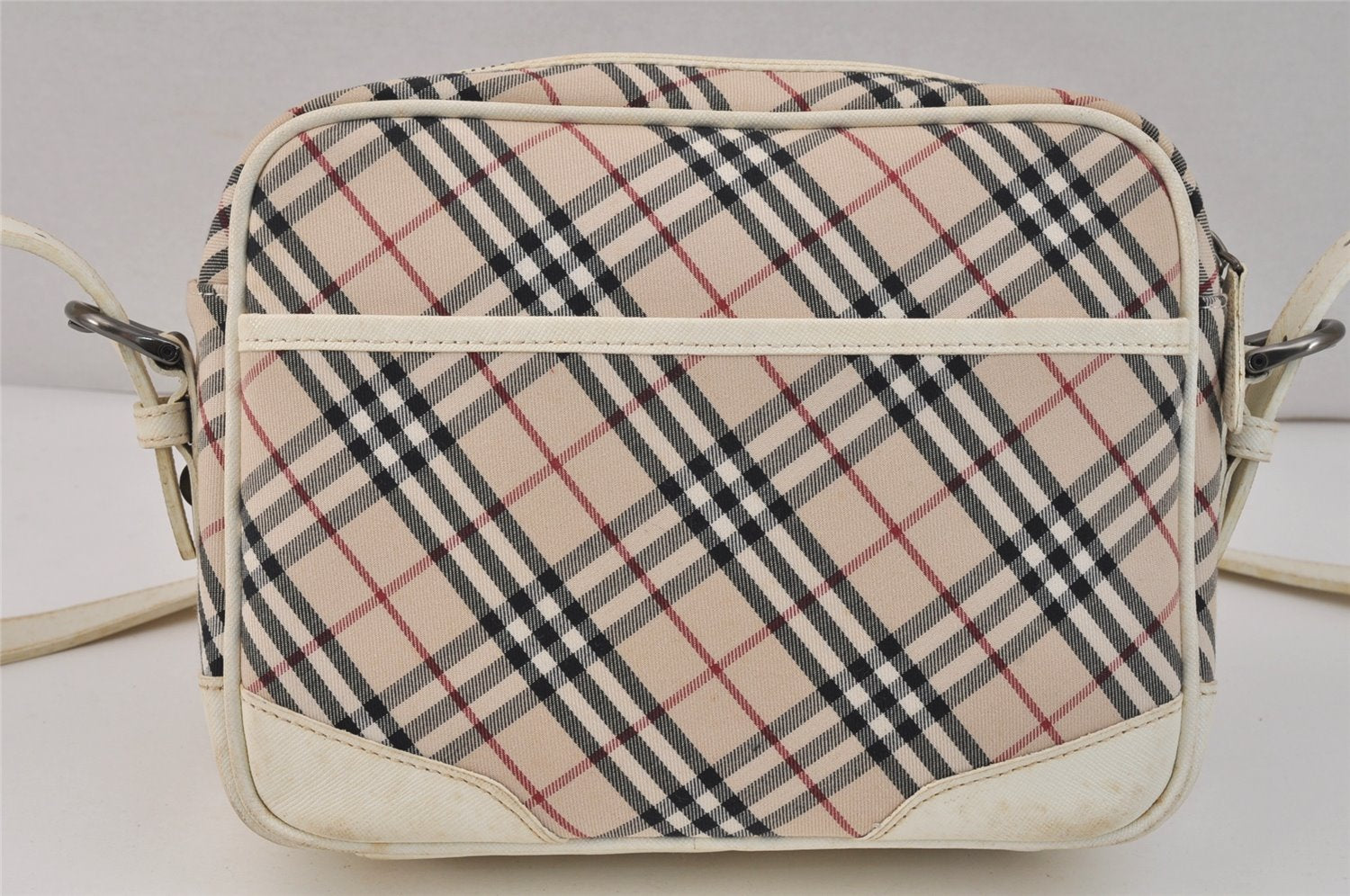 Authentic BURBERRY Nova Check Shoulder Cross Bag Canvas Leather Beige 3148K