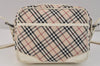 Authentic BURBERRY Nova Check Shoulder Cross Bag Canvas Leather Beige 3148K