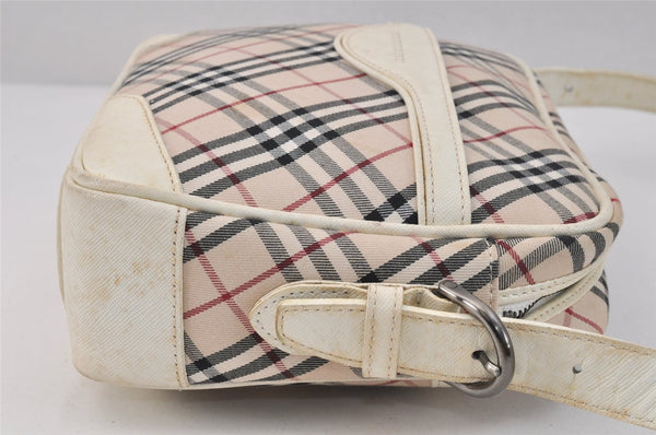 Authentic BURBERRY Nova Check Shoulder Cross Bag Canvas Leather Beige 3148K