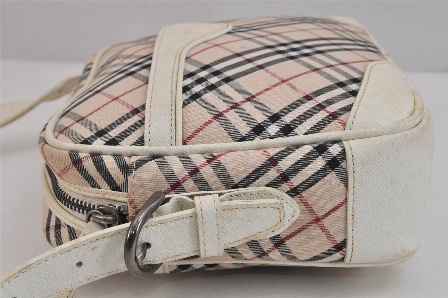 Authentic BURBERRY Nova Check Shoulder Cross Bag Canvas Leather Beige 3148K