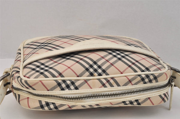 Authentic BURBERRY Nova Check Shoulder Cross Bag Canvas Leather Beige 3148K