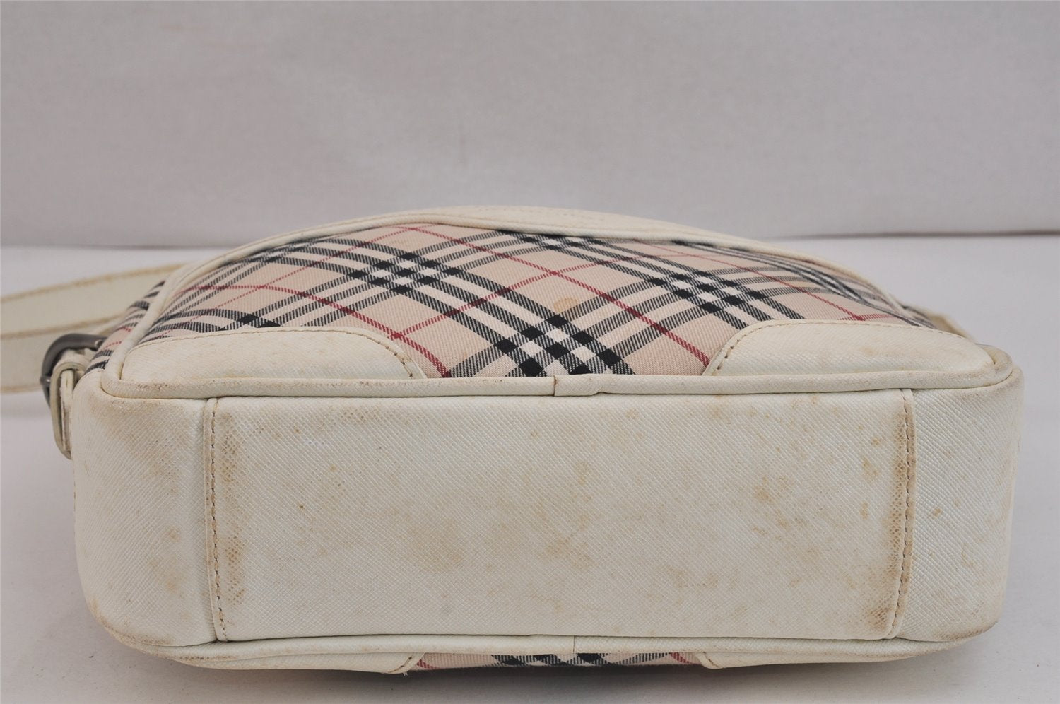 Authentic BURBERRY Nova Check Shoulder Cross Bag Canvas Leather Beige 3148K