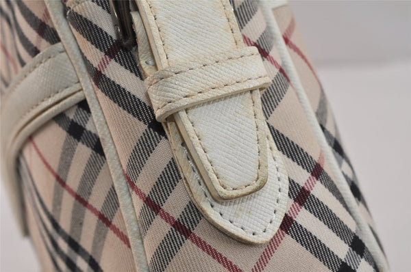 Authentic BURBERRY Nova Check Shoulder Cross Bag Canvas Leather Beige 3148K