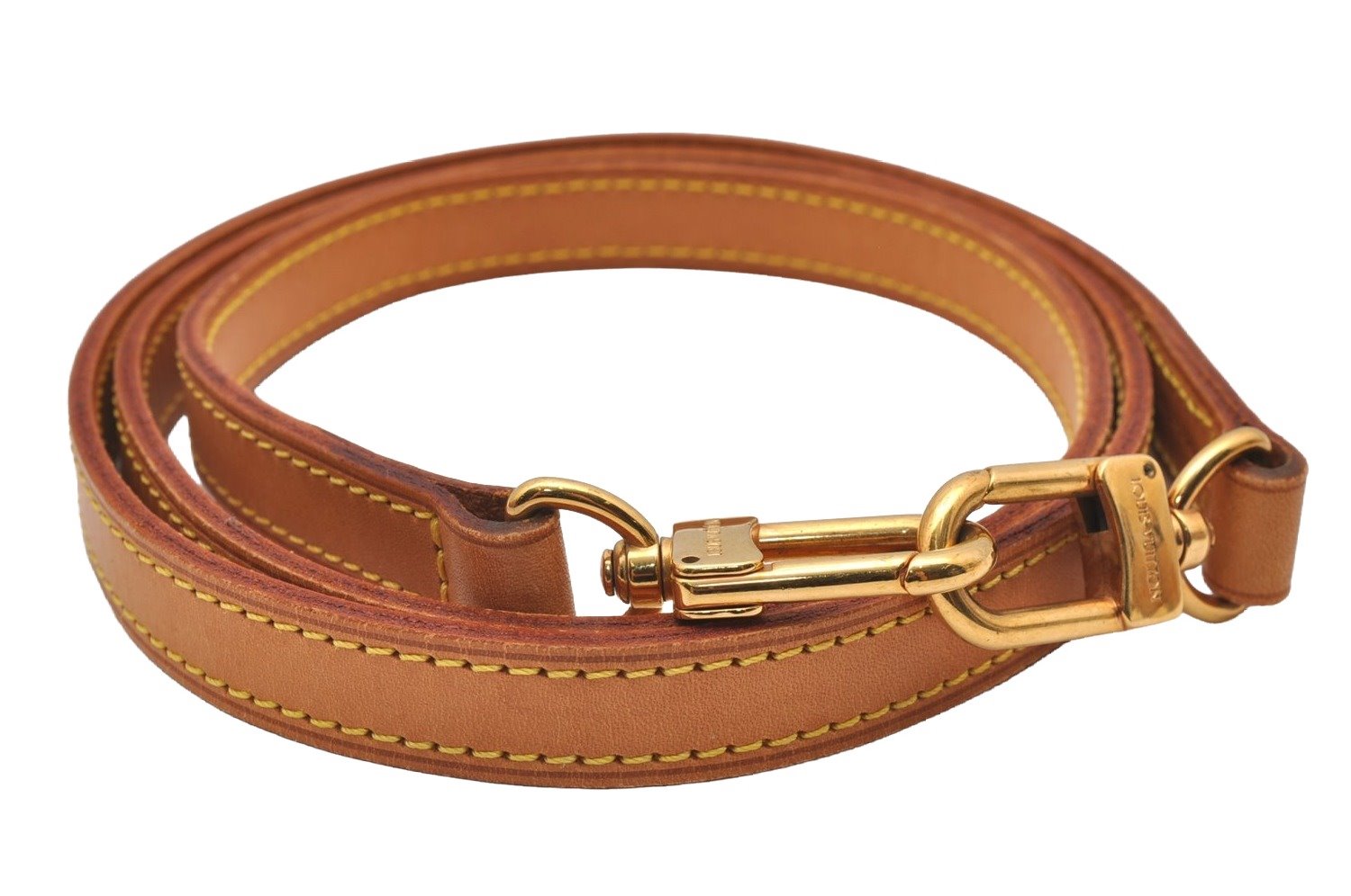 Authentic Louis Vuitton Leather Shoulder Strap Beige 47.2