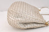 Authentic BOTTEGA VENETA Intrecciato Leather Shoulder Cross Body Bag White 3150K