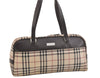 Authentic BURBERRY Nova Check Nylon Leather Shoulder Hand Bag Beige 3152K