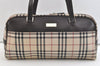 Authentic BURBERRY Nova Check Nylon Leather Shoulder Hand Bag Beige 3152K