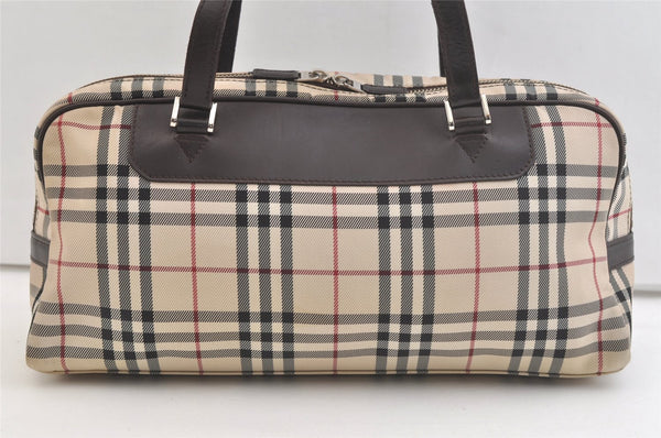 Authentic BURBERRY Nova Check Nylon Leather Shoulder Hand Bag Beige 3152K