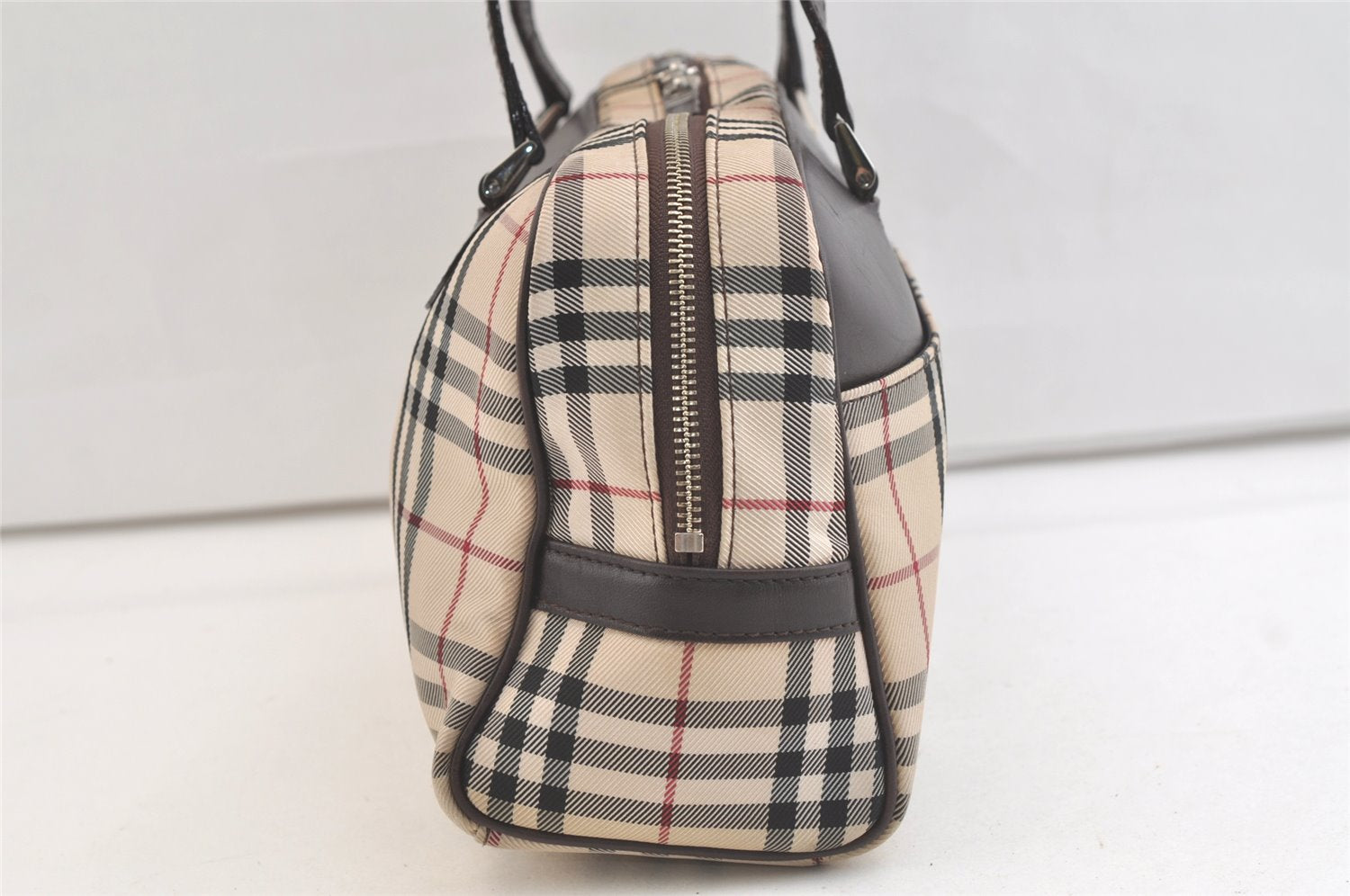 Authentic BURBERRY Nova Check Nylon Leather Shoulder Hand Bag Beige 3152K