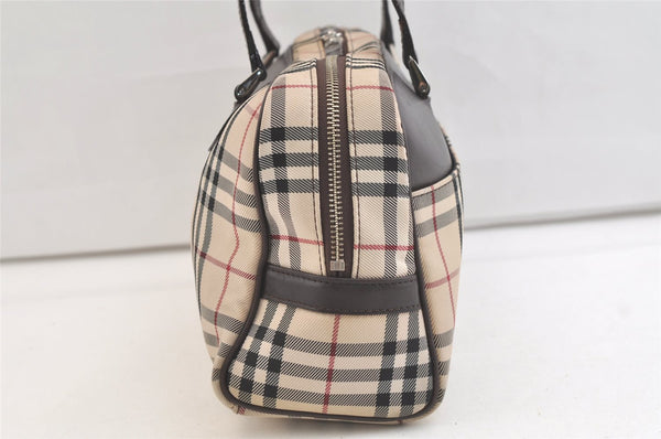 Authentic BURBERRY Nova Check Nylon Leather Shoulder Hand Bag Beige 3152K