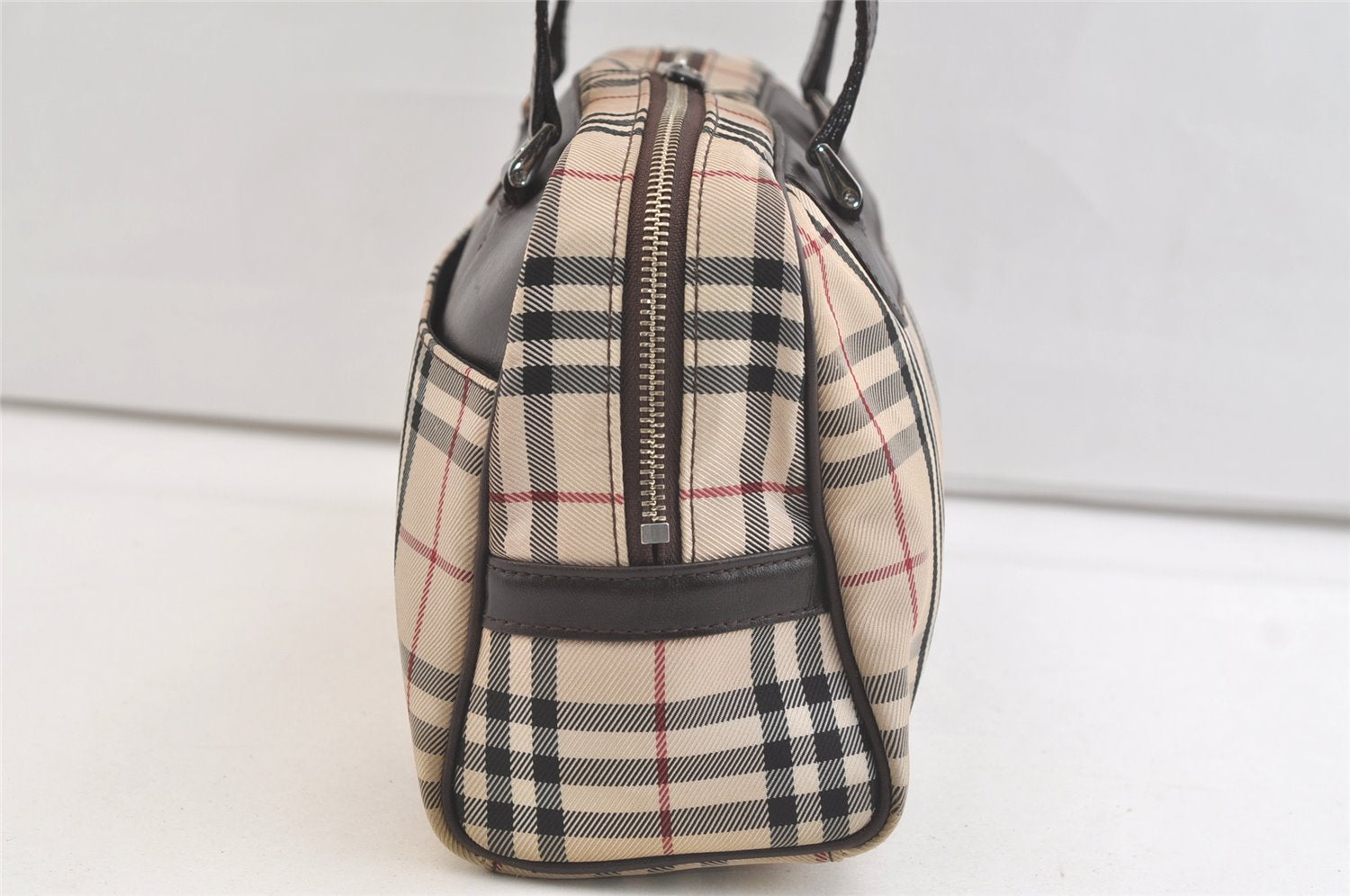 Authentic BURBERRY Nova Check Nylon Leather Shoulder Hand Bag Beige 3152K