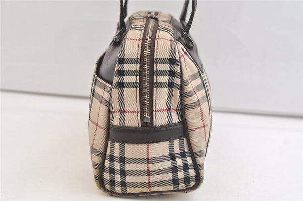 Authentic BURBERRY Nova Check Nylon Leather Shoulder Hand Bag Beige 3152K