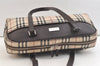 Authentic BURBERRY Nova Check Nylon Leather Shoulder Hand Bag Beige 3152K