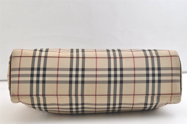 Authentic BURBERRY Nova Check Nylon Leather Shoulder Hand Bag Beige 3152K