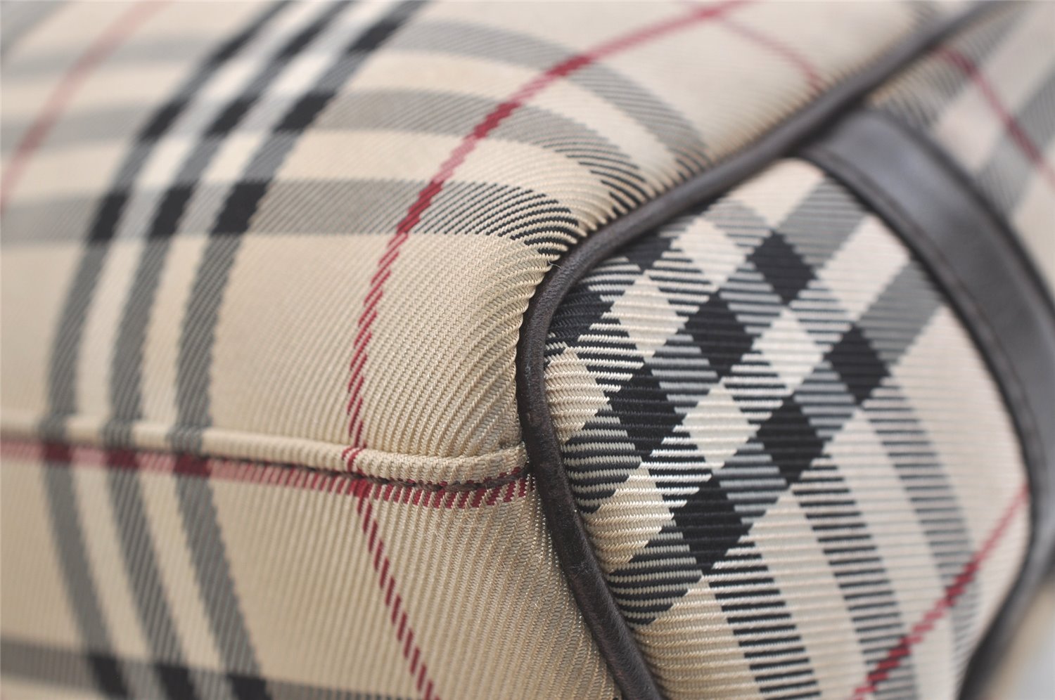 Authentic BURBERRY Nova Check Nylon Leather Shoulder Hand Bag Beige 3152K