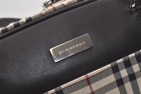 Authentic BURBERRY Nova Check Nylon Leather Shoulder Hand Bag Beige 3152K