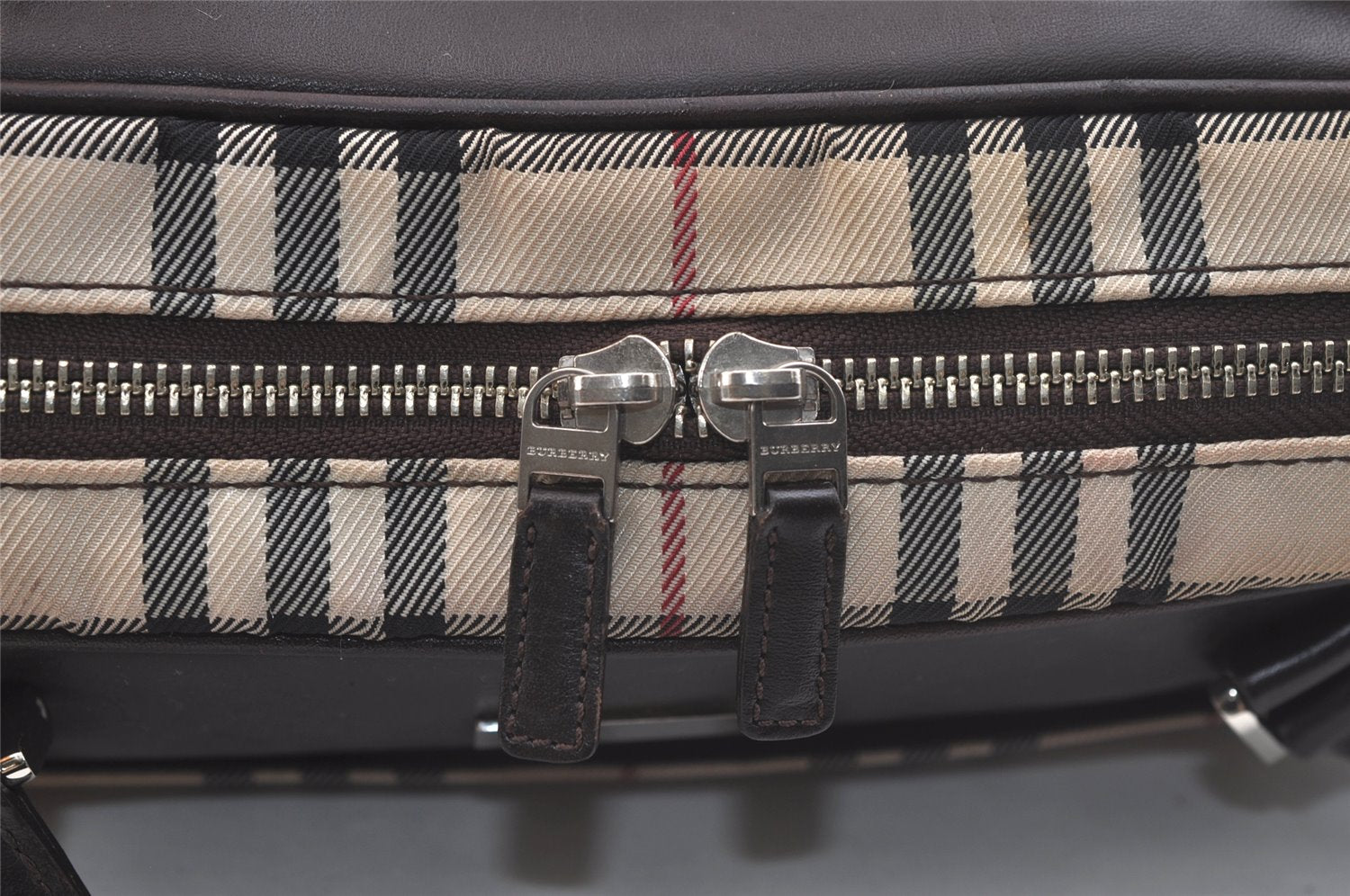 Authentic BURBERRY Nova Check Nylon Leather Shoulder Hand Bag Beige 3152K